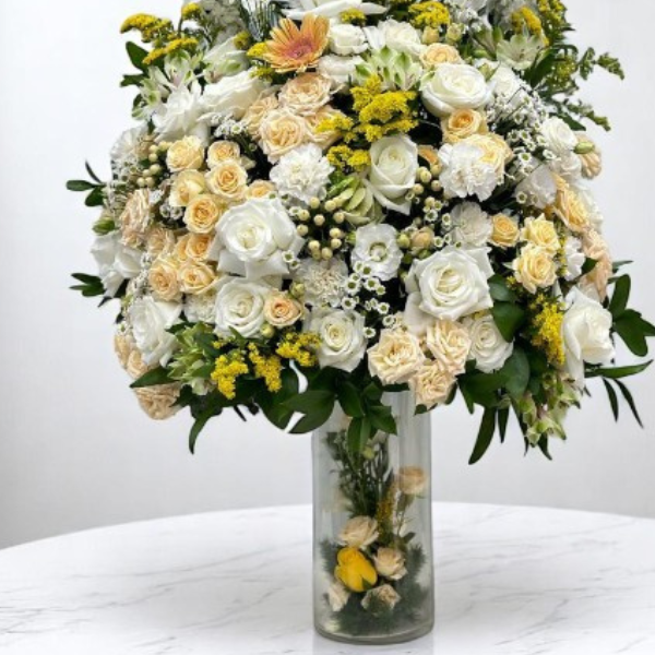 JENEEN FLOWERS FLOWERS VASE Casablanca White