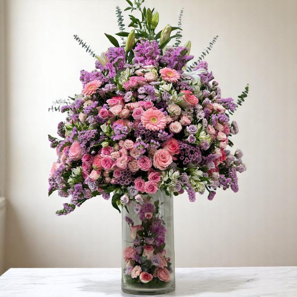 JENEEN FLOWERS FLOWERS VASE LILY PINK  ONE FACE