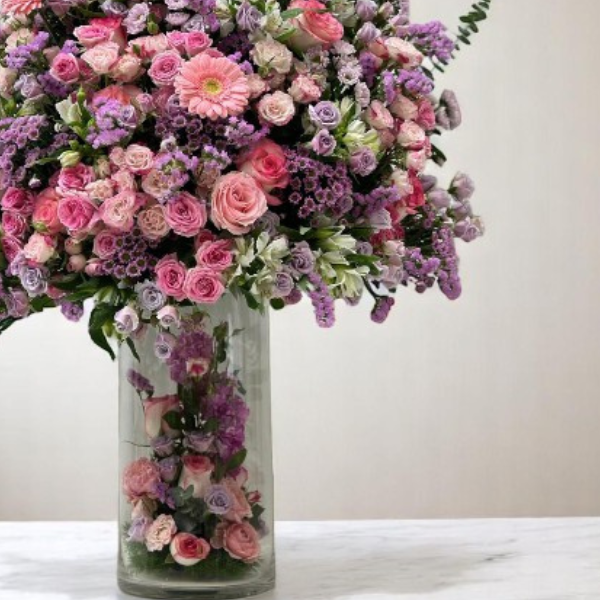 JENEEN FLOWERS FLOWERS VASE LILY PINK  ONE FACE