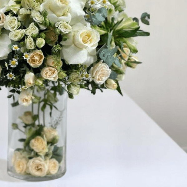 JENEEN FLOWERS flowers WHITE AND PEACH