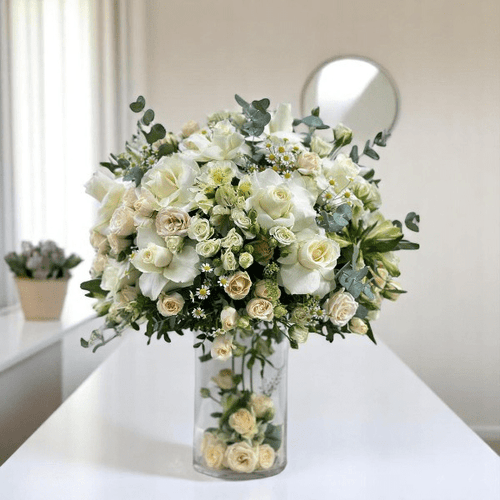 JENEEN FLOWERS flowers WHITE AND PEACH